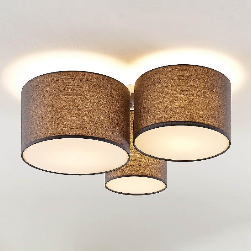 LINDBY LAURENZ PLAFONNIER, 3 LAMPES, GRIS