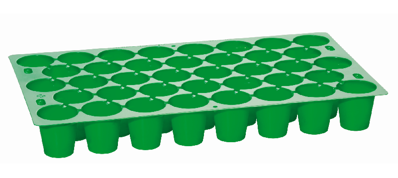 Lot de 5 plaques de semis Multitopf - 38 alvéoles, 50x30x6 cm, trou de drainage 6 mm_0