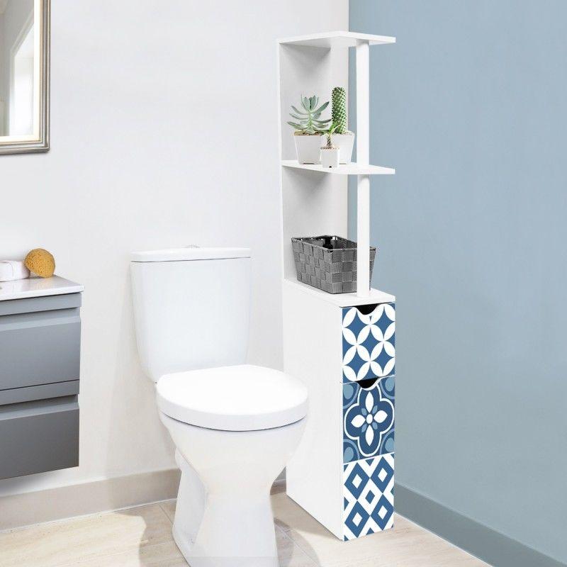 Meuble Wc Etagere Bois Gain De Place Pour Toilette 2 Portes Hetre