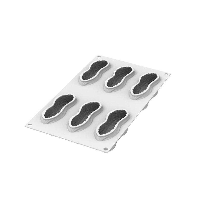 Moule en silicone Silikomart Cacahuètes 100, 107 x 43 mm, hauteur 40 mm, blanc - blanc silicone 8051085405213_0