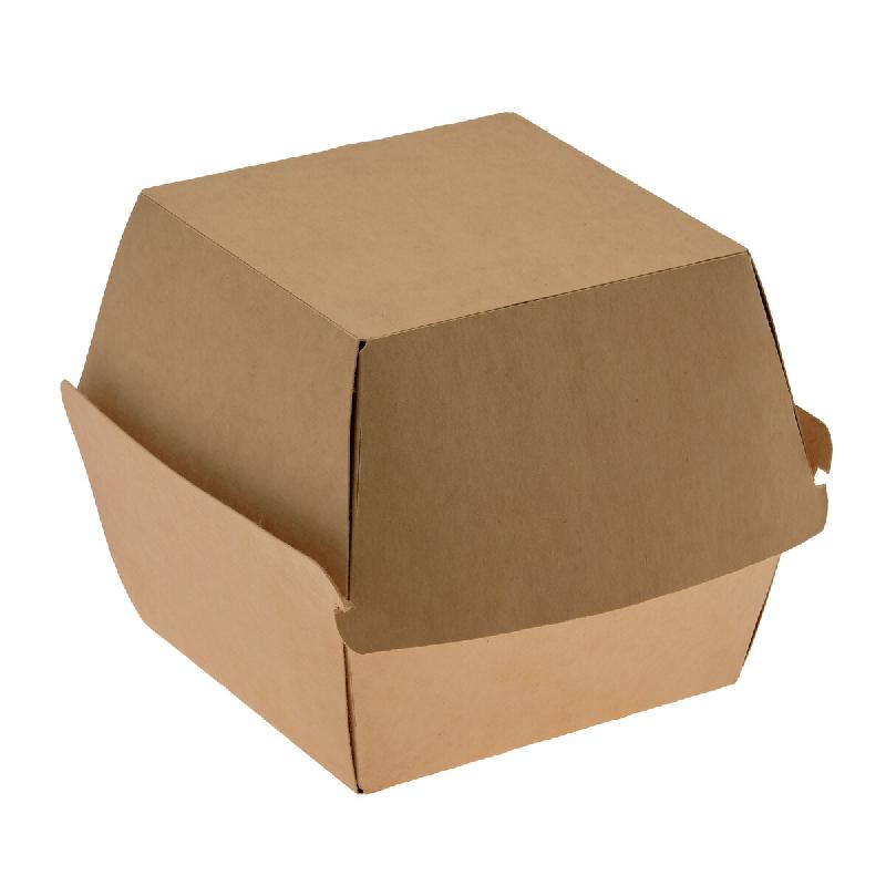 NOVABOX Burger Standard Kraft - Boîte Burger Carrée Haute Résistance - Emballage Écologique VAE & Livraison - Lot de 600 - beige en carton BTH70_0