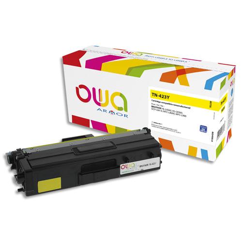 Owa toner compatible TN-423Y K18064OW - Jaune haute capacité - Remanufacturé pour imprimantes Brother_0