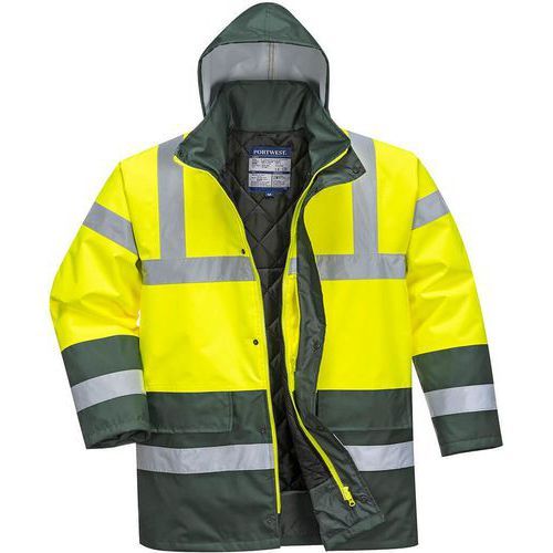 PARKA HAUTE-VISIBILITÉ IMPERMÉABLE TRAFFIC S466 VERT/JAU M - PORTWEST