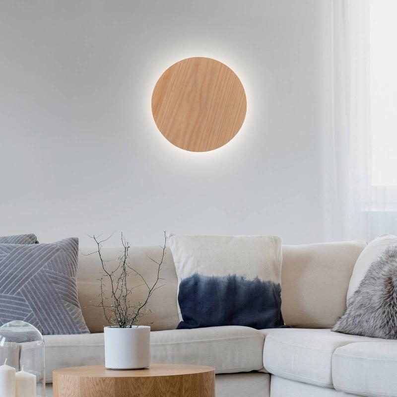 PAUL NEUHAUS APPLIQUE MURALE RECHARGEABLE LED PUNTUA Ø 25 CM ASPECT BOIS