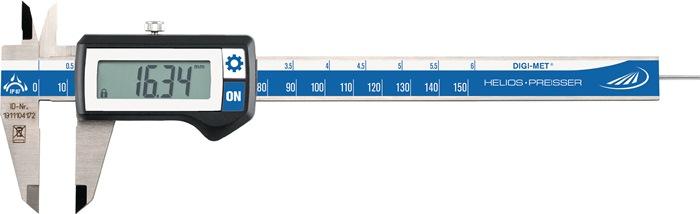 Pied à coulisse numérique 150 mm - DIN 862 DIGI-MET® IP67 avec système QuickStart et vis de blocage - HELIOS PREISSER_0