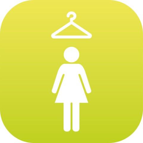 PLAQUE SIGNALÉTIQUE EN DRAPEAU PLEXI - VESTIAIRE FEMME (VERT CLAIR)