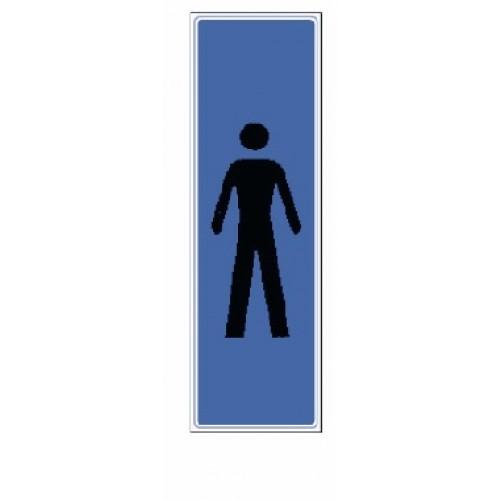 PLAQUETTE SIGNALÉTIQUE EN PLEXIGLASS - 170 X 40 MM - IDÉOGRAMME HOMME NOVAP