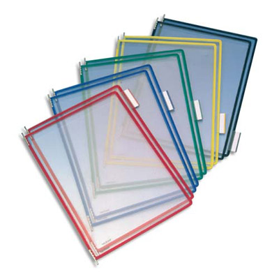 POCHES TARIFOLD - FORMAT A4 A PIVOTS -  COLORIS ASSORTIS - PAQUET DE 10 POCHES