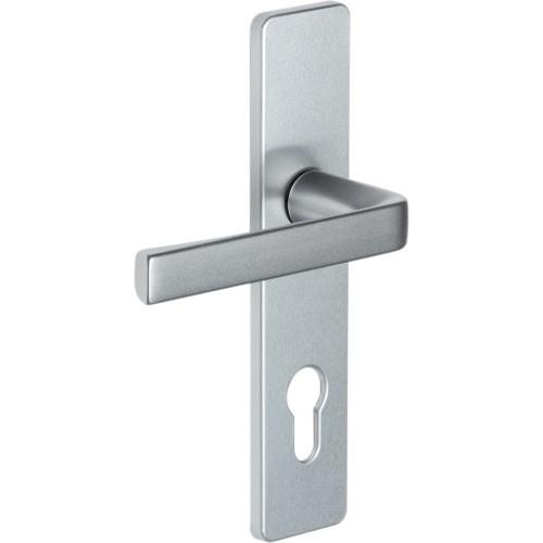 POIGNÉES SUR PLAQUES CLÉ L - ENTRAXE 165 MM - ARGENT - KAZA VACHETTE