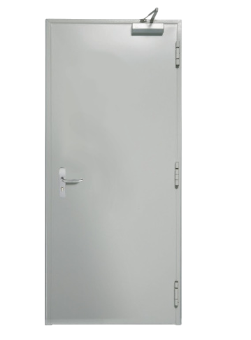 Porte coupe-feu métallique 1 vantail - EI30, EI60 et EI120 - 30mn, 1H et 2H - traitée anti-corrosion d'épaisseur 15/10e et 20/10e - Barre antipanique_0