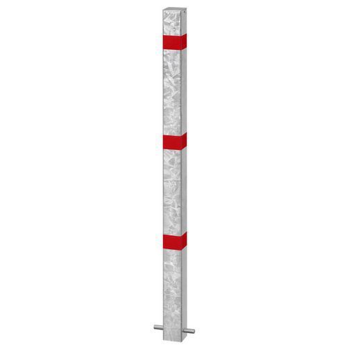 POTEAU ACIER 70X70 MM GALVA+ REFLEX ROUGE À SCELLER - CROSO
