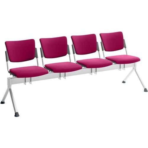 POUTRE CAMPUS TAPISSÉE TISSU POUR VISITEUR - 4 PLACES - ROSE - QUADRIFOGLIO