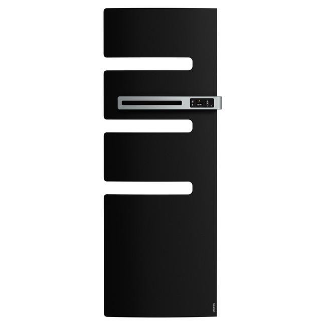 Radiateur sèche-serviettes connecté Serenis avec soufflerie mât droite 1750W Noir - Atlantic - 850516_0