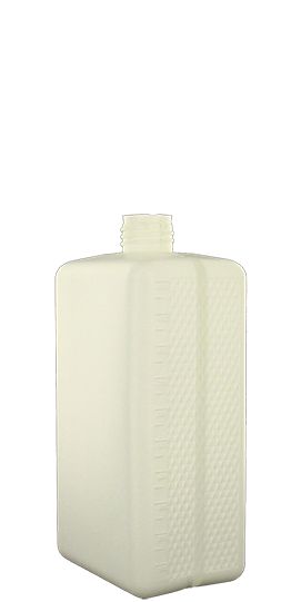 S10790069a01n1003060 - Bouteilles en plastique - Plastif Lac Lejeune - 1000 ml - Flacon rectangulaire PEHD blanc avec ligne de niveau_0