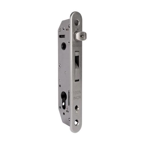 SERRURE À LARDER POUR PORTAIL TUBULAIRE - CYLINDRE EUROPÉEN - FORTYLOCK LOCINOX