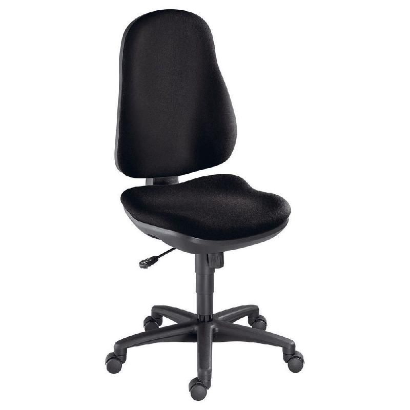 SIÈGE DE BUREAU NOA TISSU REMBOURRÉ HAUTEUR AJUSTABLE À ROULETTES HAUTEUR DOSSIER 57 CM NOIR