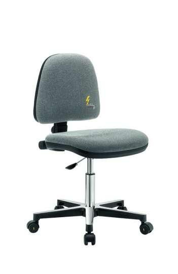 Siège ESD série Confort - ANT 212 - Tissu gris antistatique - Réglages multiples - Piètement aluminium poli_0