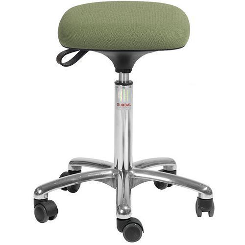 TABOURET TETRA - TISSU CURA - MEDIUM - VERT/JAUNE - GLOBAL PROFESSIONAL SEATING