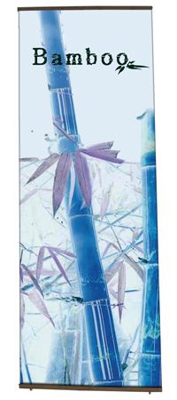 Totem écologique Bamboo Banner - structure et mât en bois - dimensions 800x1008 mm_0