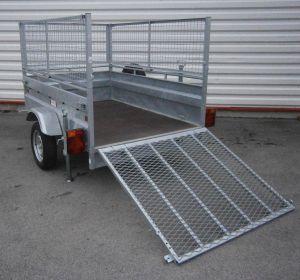 Remorque utilitaire 200x134x50 - 1 essieu - Robust - PTAC 500 kg - Pont arrière + grille_0