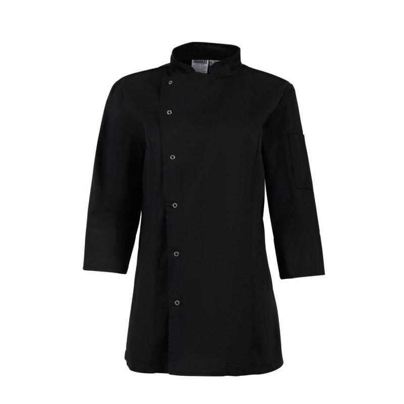 Whites Chefs Clothing Veste de cuisinier femme ajustée Whites noire taille S - S 5050984755293_0