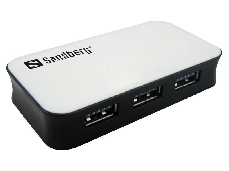 SANDBERG USB 3.0 Hub 4 Ports - Concentrateur USB avec protection intégrée contre les surcharges et connecteurs SuperSpeed_0