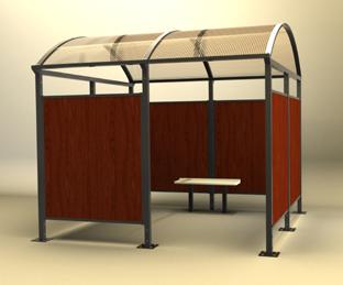 Abri fumeurs finition bois - modèle Vision+ 2,80 mètres avec structure robuste et options personnalisables_0