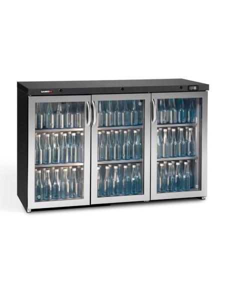 Arrière-bar Gamko 3 portes vitrées inox - Référence : LG3/315GCS_0
