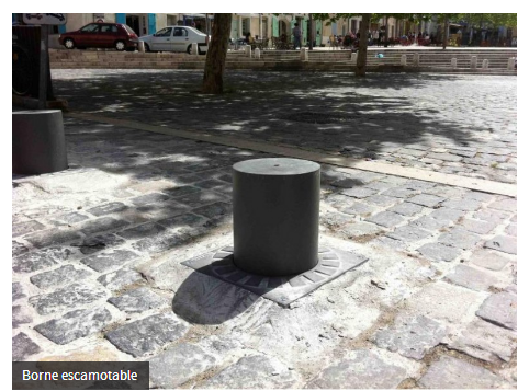 Borne escamotable de contrôle d'accès - Ø300mm - Hauteur 350mm - Coulisseau et fût en acier - Couvercle en fonte - Finition thermolaquée_0