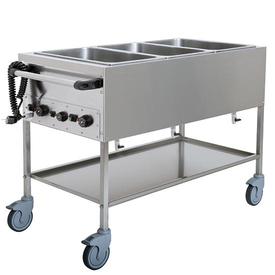 Chariot bain-marie avec 3 bacs gn 1/1 h=150 mm, 3 température - IFD0002/MN_0