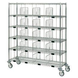 Chariot à linge MOSYS SR60406 - acier chromé - 10 cases - 6 étagères - roues pivotantes_0