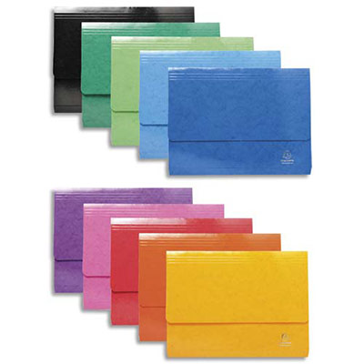 CHEMISES A POCHE EXACOMPTA IDERAMA - CARTE LUSTREE BRILLANTE 270 G - COLORIS ASSORTIS - PAQUET DE 25