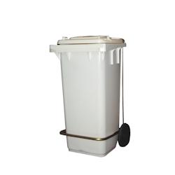 CombiSteel Collecteur de Déchet à Pédale & Roulette 120 Litres - blanc plastique 6017431073019_0