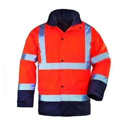 Coverguard - Parka chaude 4 en 1 HV orange bleu marine ROADWAY classe 3 Orange / Bleu Marine Taille L - L orange 3435241701435_0