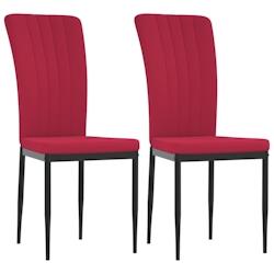 Décoshop26 - Set de 2 chaises de salle à manger design moderne coutures décoratives en tissu rouge bordeaux DEC025584 - 3000255326723_0