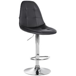 Décoshop26 - Tabouret de bar x1 avec repose-pieds hauteur réglable pivotant assise en PVC noir cadre métallique chromé 10_0004826 - noir 3000252314228_0