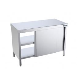 Distform Table Centrale Traversantes Coulissantes avec Portes Profondeur 700mm Acier inoxydable 2400x700x700x850mm - 641094583385_0