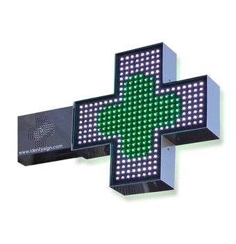 Easy Led 500 - Enseigne pharmacie double face - 640 leds vertes - 500 x 500 mm - Sarl Identy Sign_0