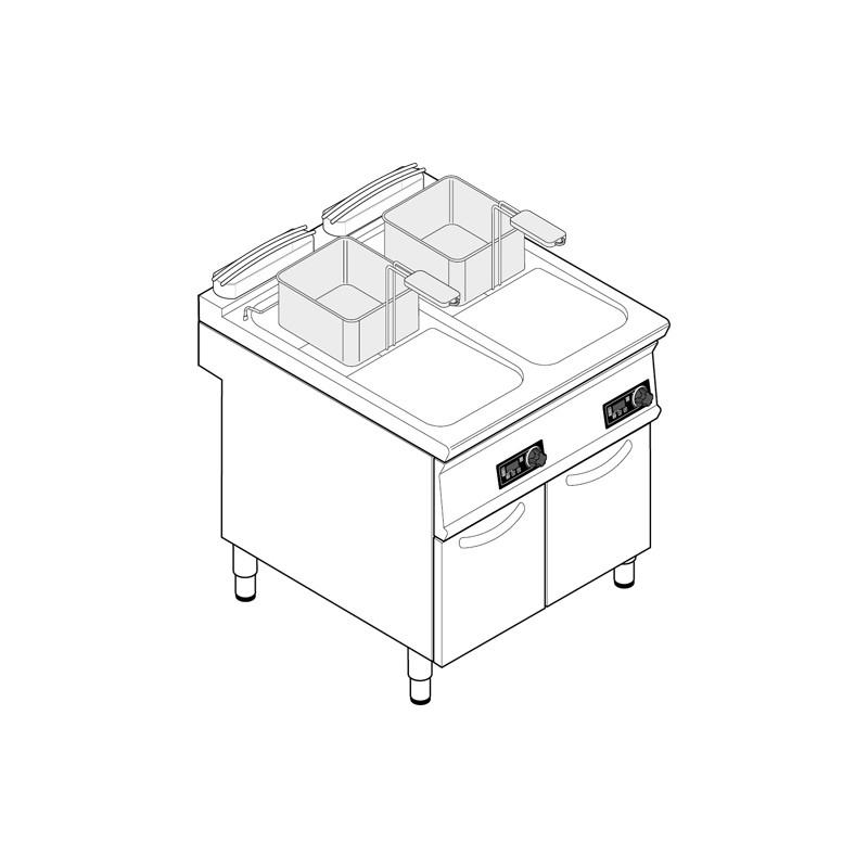 Friteuse professionnelle sur coffre électrique 2 x 17 litres commandes électroniques gamme 900 - FRD87FE9_0