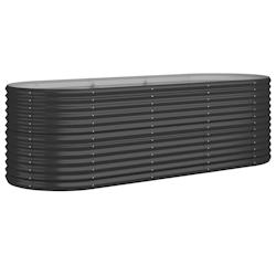 Helloshop26 - Jardinière bac lit surélevé plantes fleurs terrasse jardin de jardin acier enduit de poudre anthracite 02_0039486 - 3000218532062_0