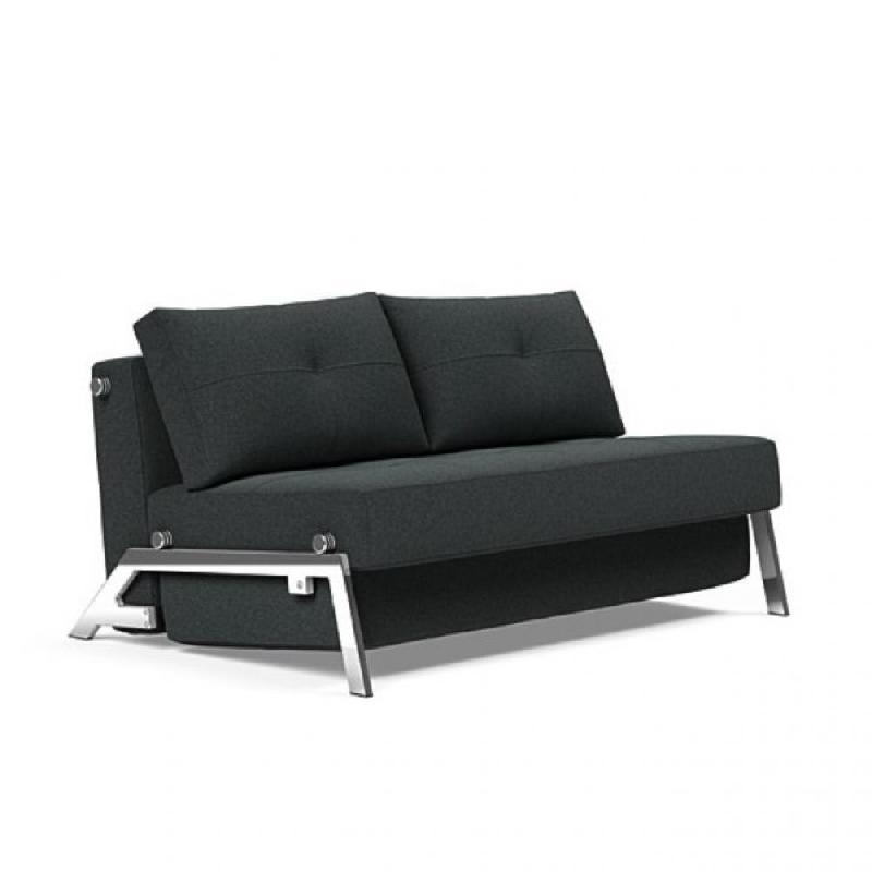 INNOVATION LIVING  CANAPÉ DESIGN CUBED 02 CHROME CONVERTIBLE 200*160 CM TISSU BOUCLÉ BLACK RAVEN_0