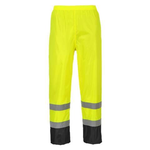 LOT DE 2 - PORTWEST H444 PANTALON DE PLUIE HI-VIS BICOLORE JAUNE/NOIR - TAILLE XXXL - STANDARD