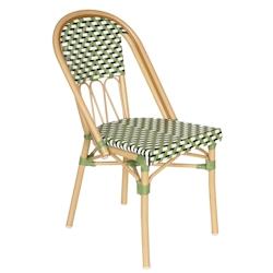 Oviala Business Chaise de terrasse style parisien en aluminium et rotin synthétique vert - vert aluminium 112618_0