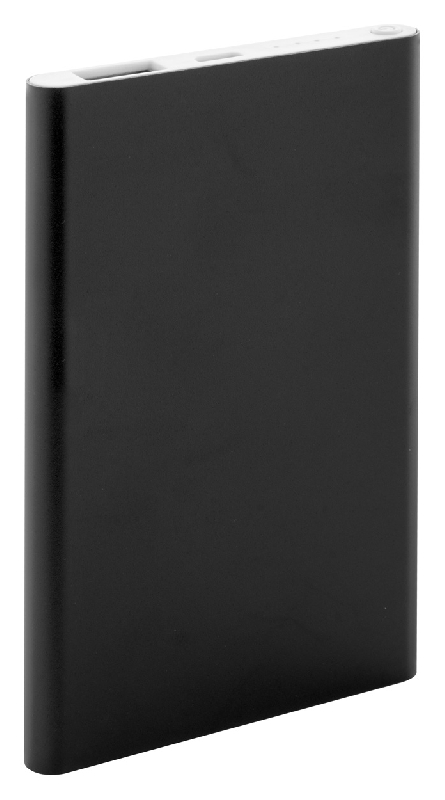 Power bank en aluminium - 4000 mAh - Câble micro USB inclus - Couleur noire_0