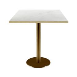 Restootab - Table 70x70cm Rome bistrot marbre translucide - blanc fonte 3701665200923_0
