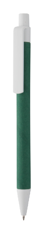 Stylo à bille en plastique et carton recyclé - encre bleue - couleur verte - 6g_0