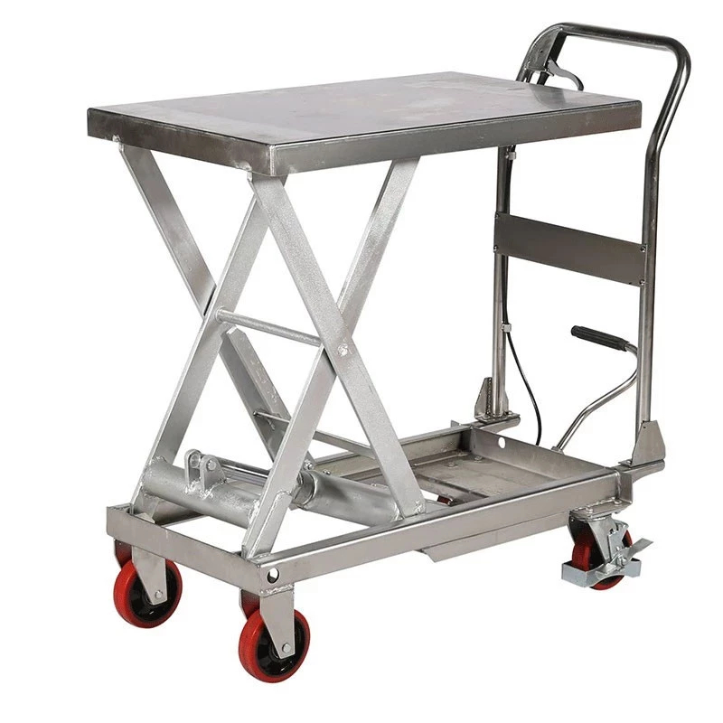 Table élévatrice en inox 250 Kg - manuelle mobile pour usage intensif_0