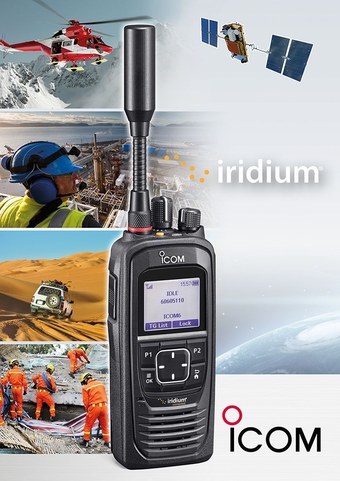 Talkie-walkie ptt satellite icom sur réseau satellite iridium : ic-sat100_0