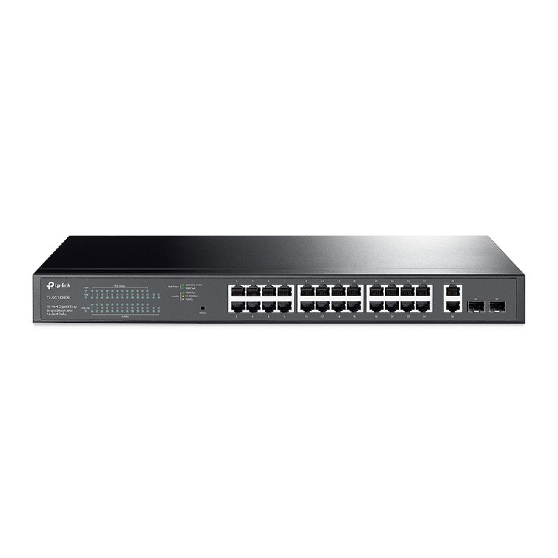 TP-Link TL-SG1428PE commutateur réseau Géré L2 Gigabit Ethernet (10/100/1000) Connexion Ethernet, supportant l'alimentation via ce port (PoE) 1U Noir_0