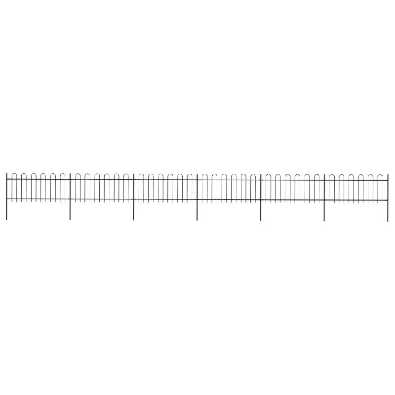 Vidaxl clôture de jardin avec dessus en cerceau acier 10,2x0,8 m noir 277652_0